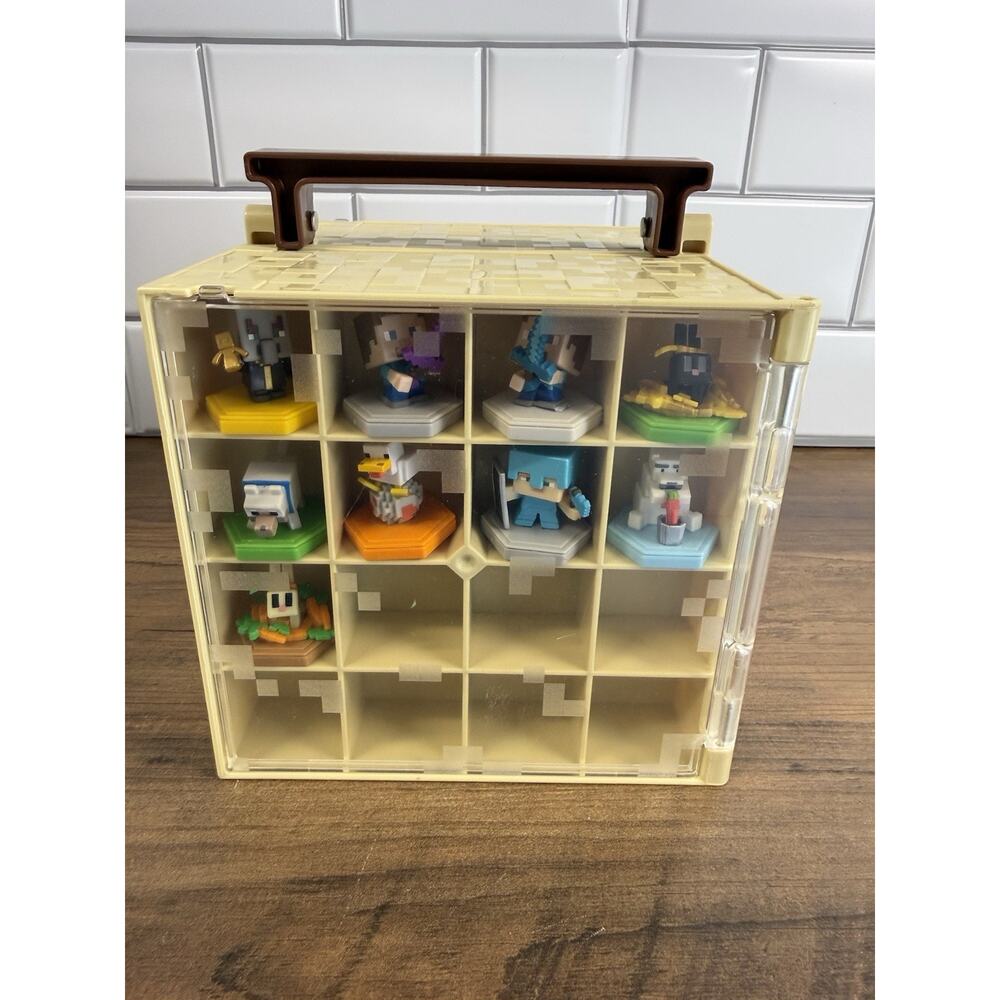 Minecraft Mini Collector Case Storage Cube w/ 9 Action Figure Lot Mattel 2016